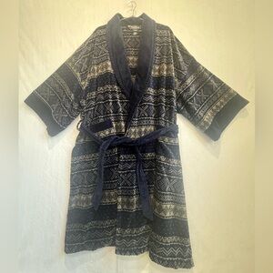 State O Maine Aztec Thick Plush Robe 100% Cotton Sz 3X/4X Shawl Collar Unisex